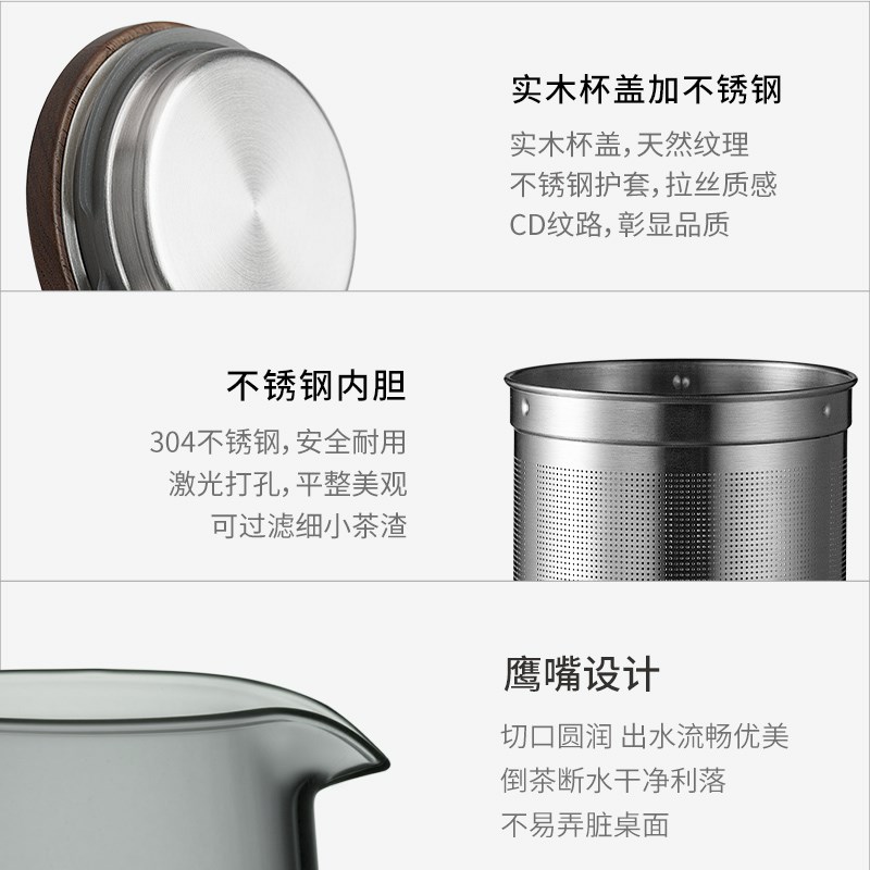 木笙玩物功夫旅行茶具套装快客杯一壶二杯玻璃便携式户外泡茶装备