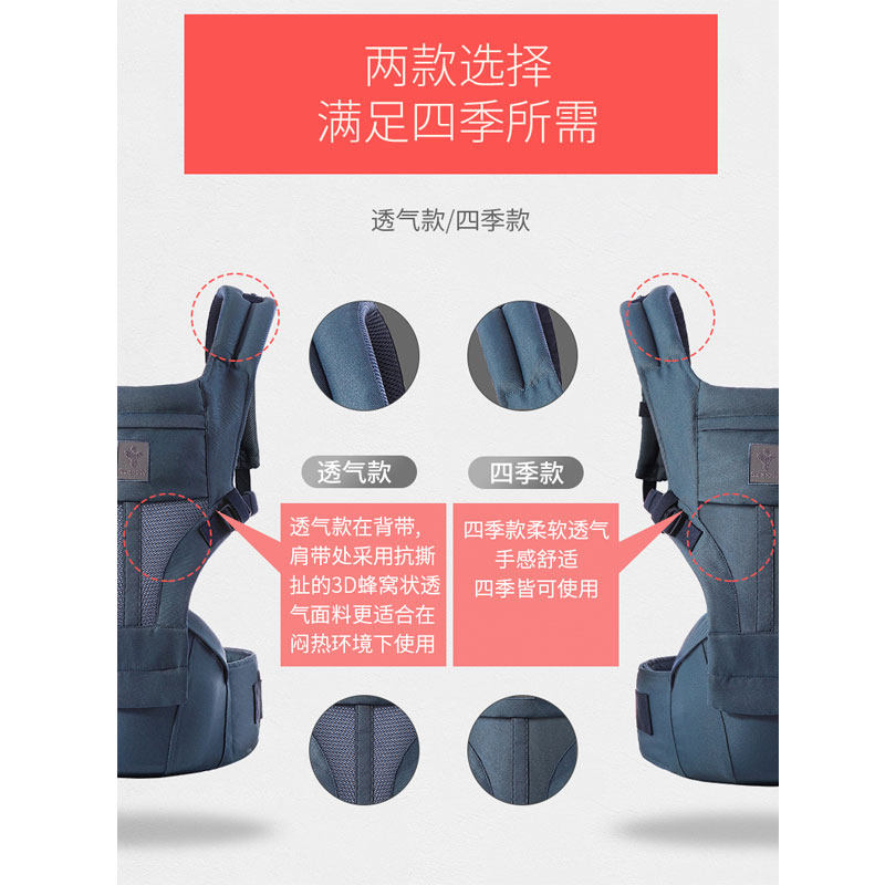 婴儿宝宝背带坐凳轻便多功能前抱式坐凳夏季透气抱娃神器宝宝腰凳