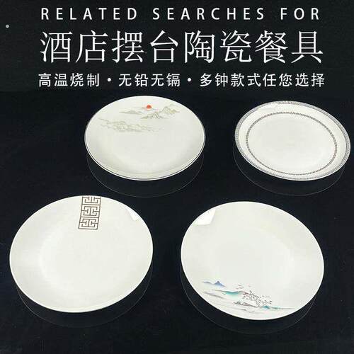 骨瓷盘子轻奢感陶瓷盘子碟子平盘浅盘圆形牛排餐盘商用吐骨碟