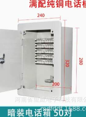 10对20对30对50对100对内嵌式电话分线盒卡接暗装嵌壁电缆交接箱