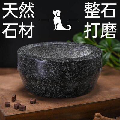 石头狗盆大号狗碗猫碗双碗食盆狗狗猫咪碗水碗防打翻饭盆宠物用品