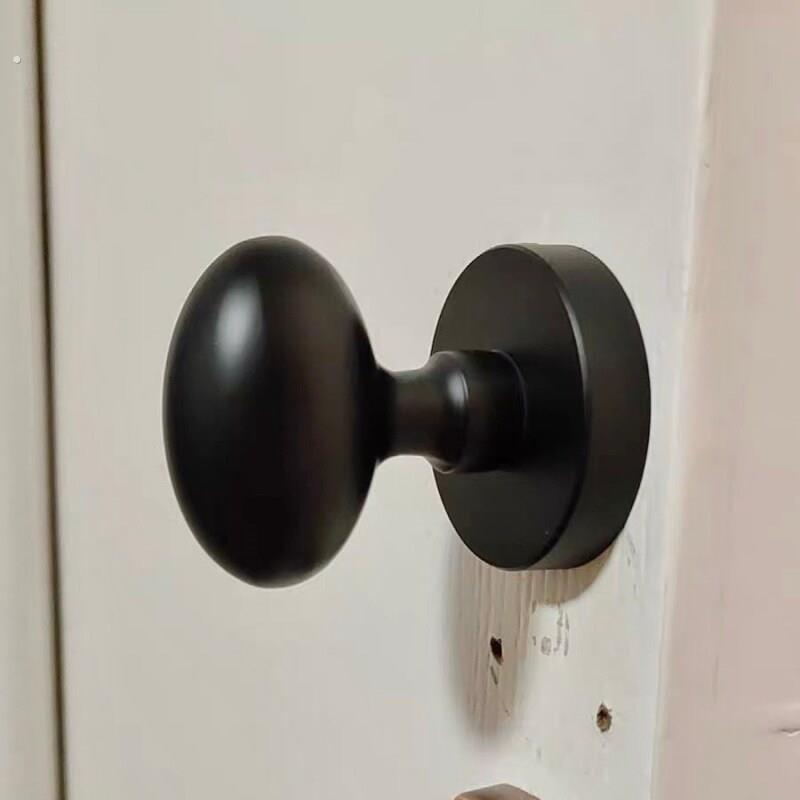 黑色背景墙门室内隐藏式隐形门锁隐藏圆形室内门卧室拉手美式