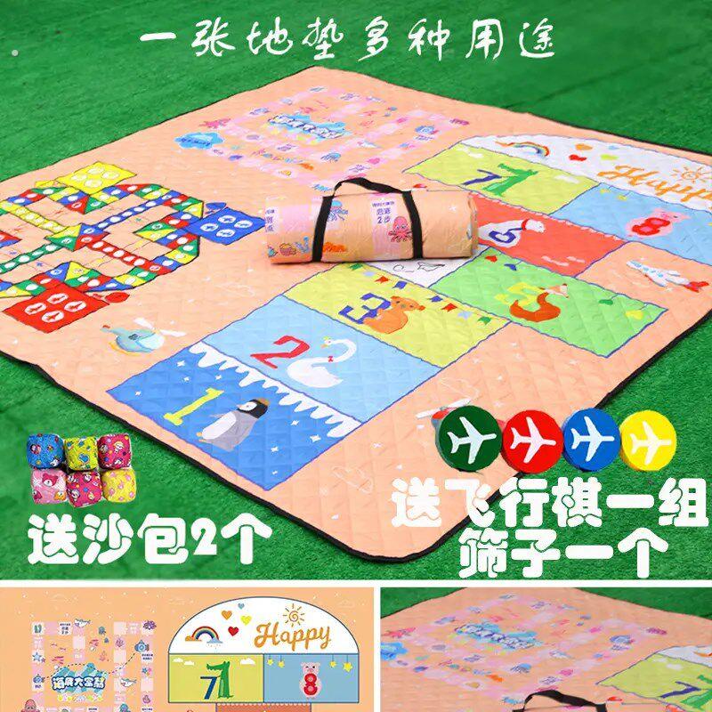 户外三合一飞行棋游戏防潮野餐垫帐篷露营郊游野餐布超音波防水垫