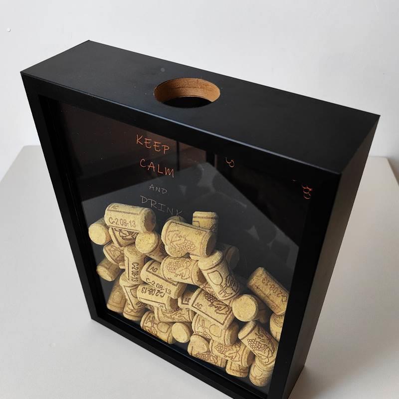 红酒塞展示框葡萄酒软木塞相框酒瓶瓶塞收纳盒收集收藏展示酒柜