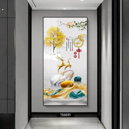 家和富贵入户玄关装饰画现代简约大气玄关画入门走廊过道进门壁画