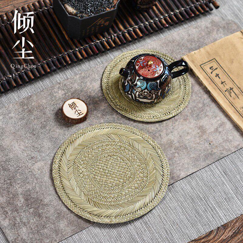 蔺草壶垫 草编杯垫 柔软精致纯手工茶杯垫隔热茶具配件茶垫托垫