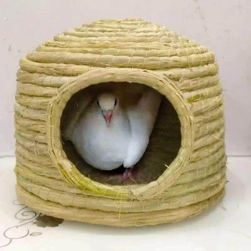 鸡窝防水鸽子巢窝鸟窝的芦丁鸡草编窝兔子小屋造景下蛋窝搭建户外
