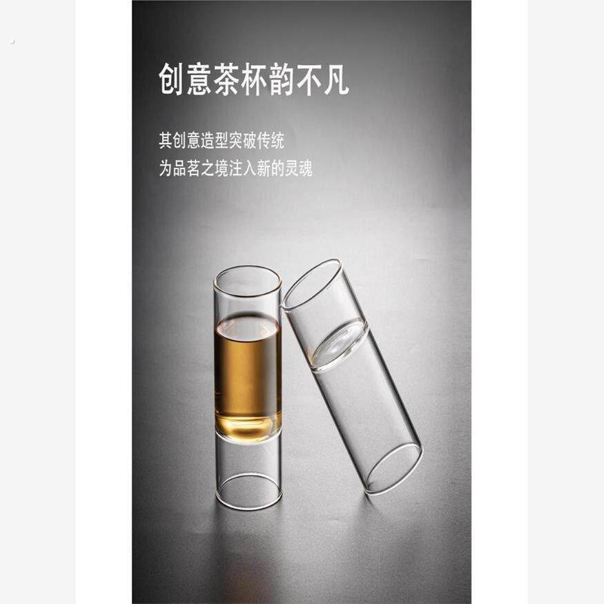 高硼硅玻璃杯创意竹节高颜值茶杯两用泡茶喝水杯子家用酒杯冷萃杯