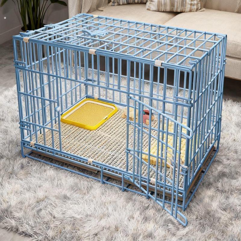 折叠宠物笼狗笼猫笼兔笼加粗家用带厕所分离室内狗别墅中小型犬笼