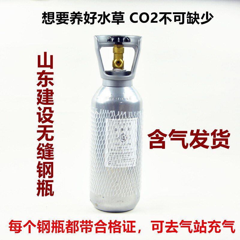 二氧化碳钢瓶山东建设钢瓶水草缸二氧化碳套装co2钢瓶2升4升充气