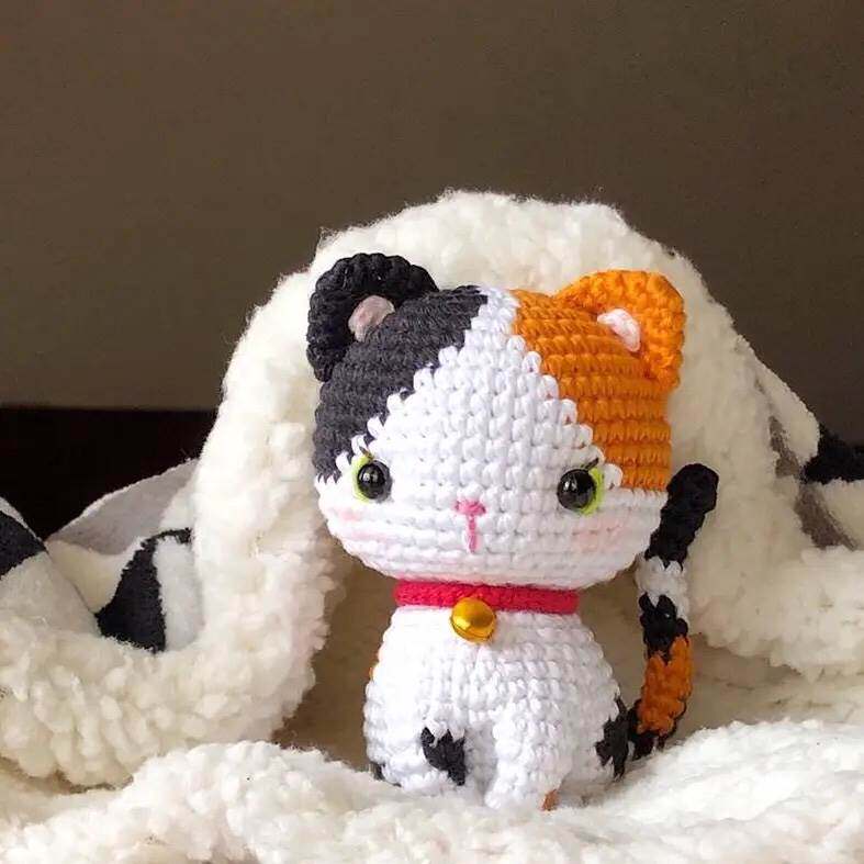 【成品】手工钩织毛线猫咪玩偶摆件可爱花猫钩针编织创意生日礼物