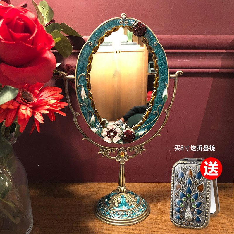 绿野仙踪复古欧式单面台式镜子创意公主梳妆镜高清桌面化妆镜礼物
