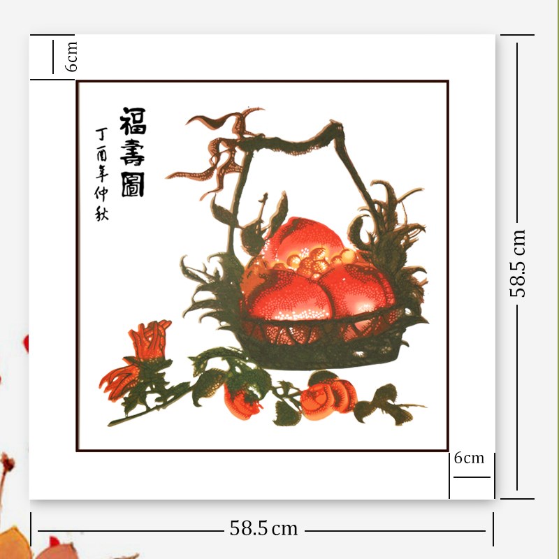 中国风特色家居套色装饰画框实木框书房客厅中式装修手工剪纸艺术