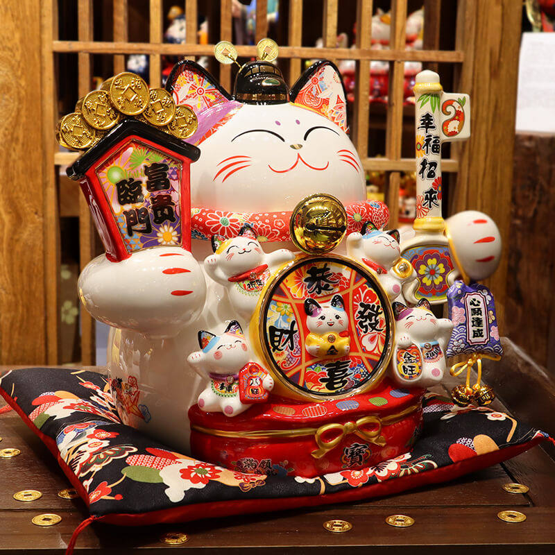 特大号陶瓷招财猫大气店铺公司前台玄关摆件乔迁新居搬家入伙礼物