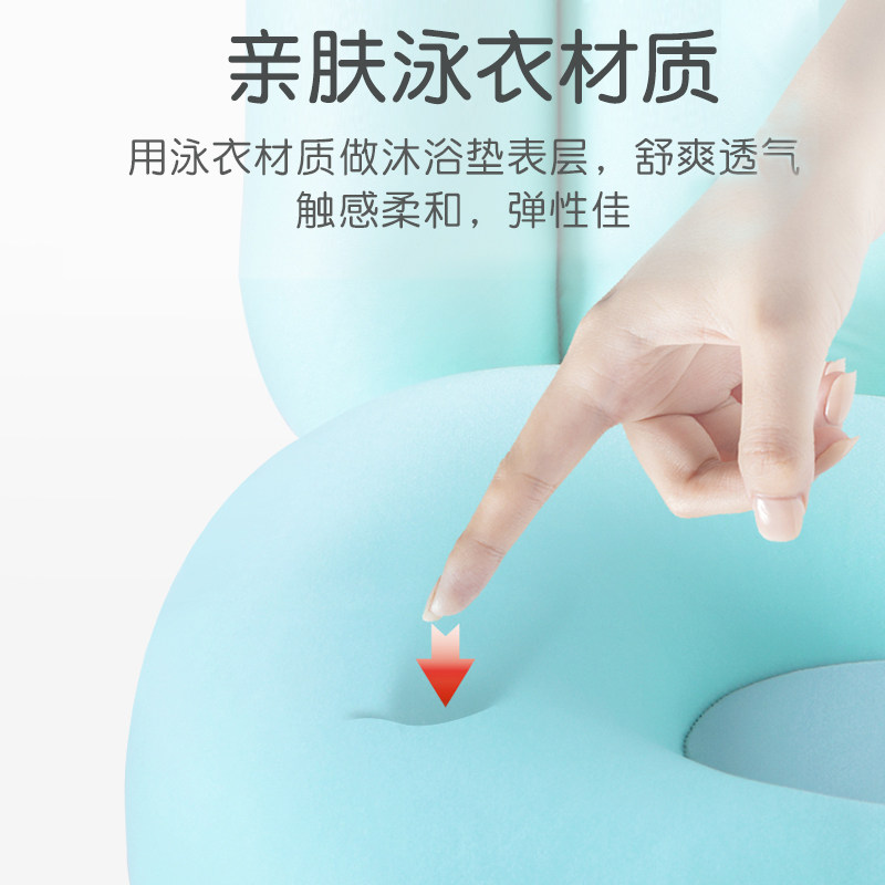 贝易宝贝韩式成人浴缸按摩靠垫 可折叠泡澡神器淡雅绿按摩泡澡神