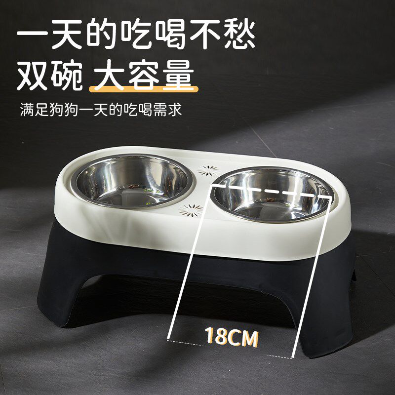 狗碗护颈狗盆小型犬狗狗食盆碗架宠物防打翻不锈钢慢食碗大型犬盆图片