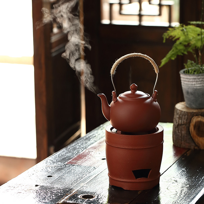 红泥炭炉煮水泡茶炉烧泡茶炉风炉潮州功夫茶老式耐火碳烤炉电炉丝