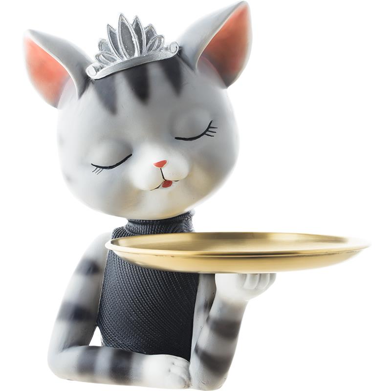 慧心巧聚摆件猫咪公主糖果零食盘钥匙收纳玄关小摆设家居饰品礼物