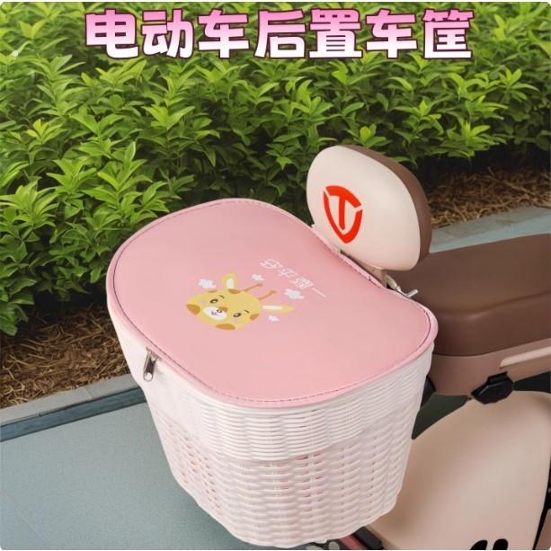 电动车后置车筐电动摩托车后尾挂篮置物神器车篓后用靠背菜篮子