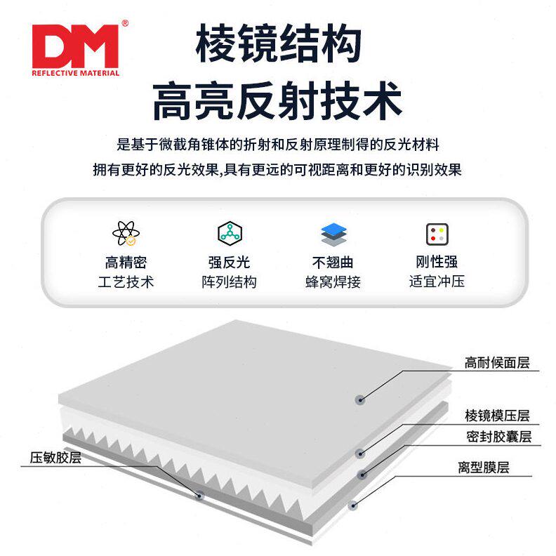 甄选DM/道明超强级反光膜四类国标棱镜膜交通标志牌贴膜亚克力反