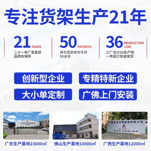甄选金硕贯通横梁式重型仓库货架可拆卸组装位立体加厚仓储重型货