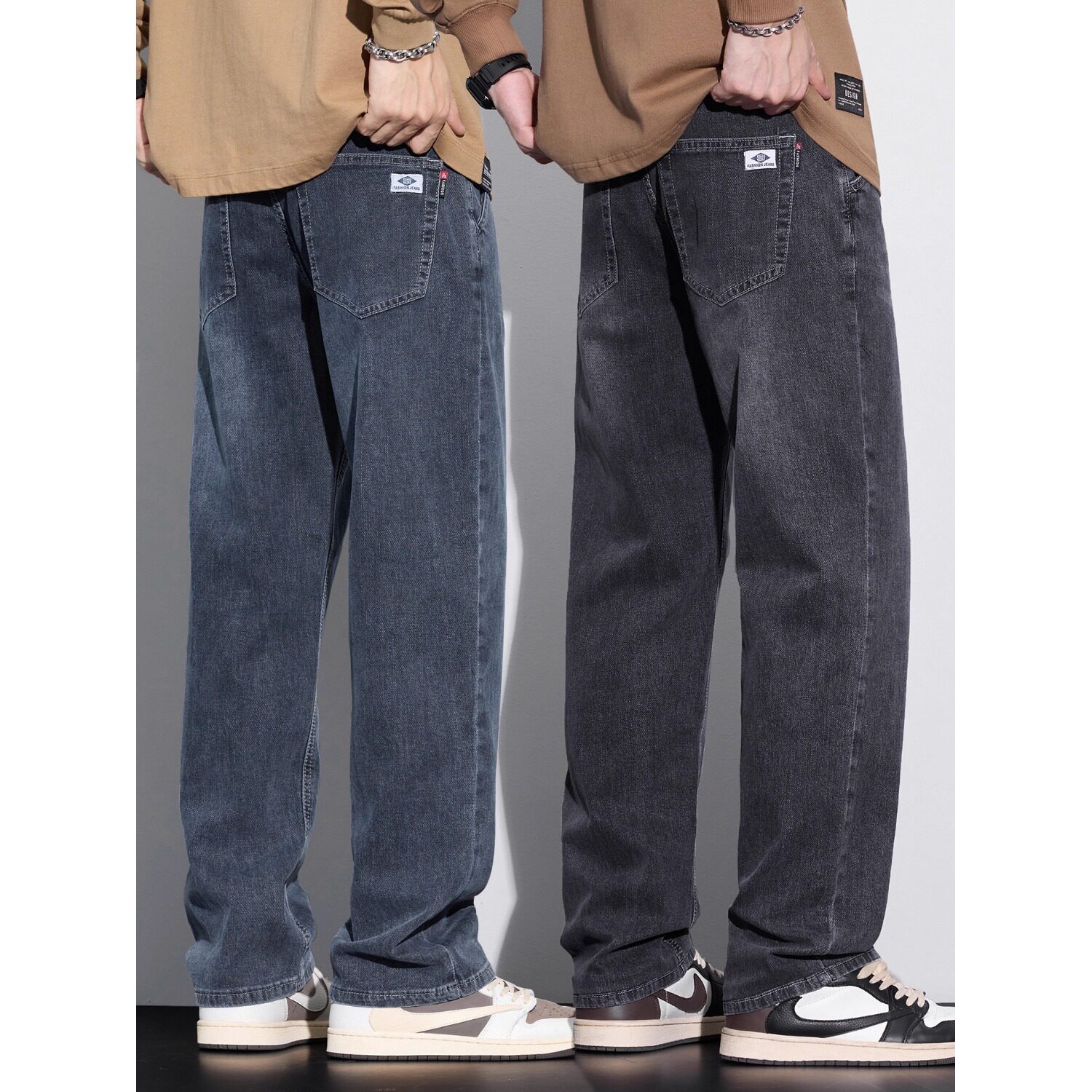 直筒简约秋冬2026新款弹力牛仔裤男款宽松复古水洗窄版休闲长裤