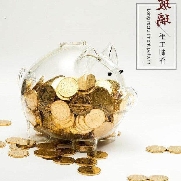 透明存钱罐创意礼品新款十二生肖猪玻璃储蓄罐家居摆件生日礼物
