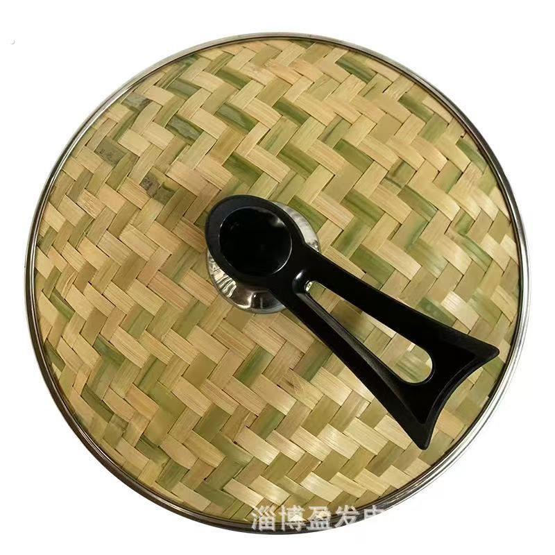 竹顶盖锅盖炒锅蒸笼电热锅电锅蒸格加高防滴水盖子不锈钢竹顶盖
