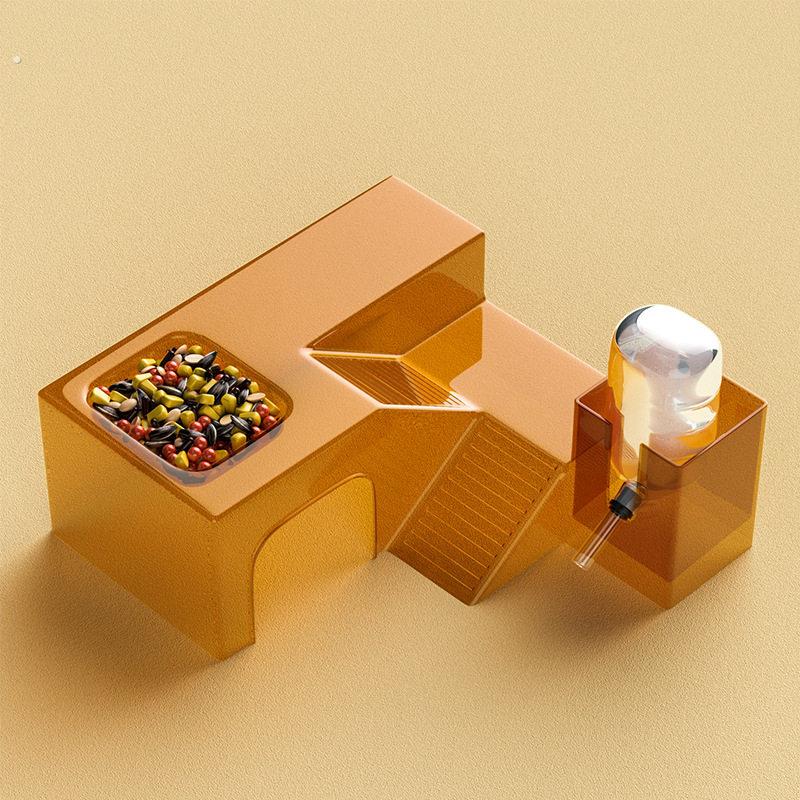 仓鼠笼平台仓鼠窝全景透明仓鼠跑道小宠窝别墅水壶食盆造景用品