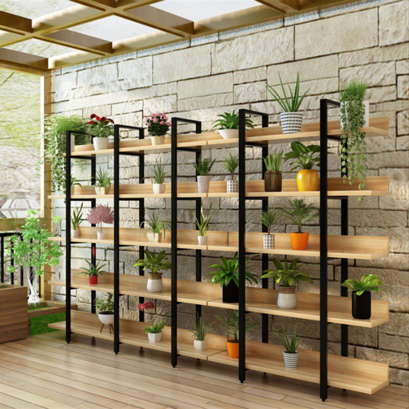 花店多层落地式花盆展示架橱窗架室内花架铁艺客厅多肉绿萝置物架