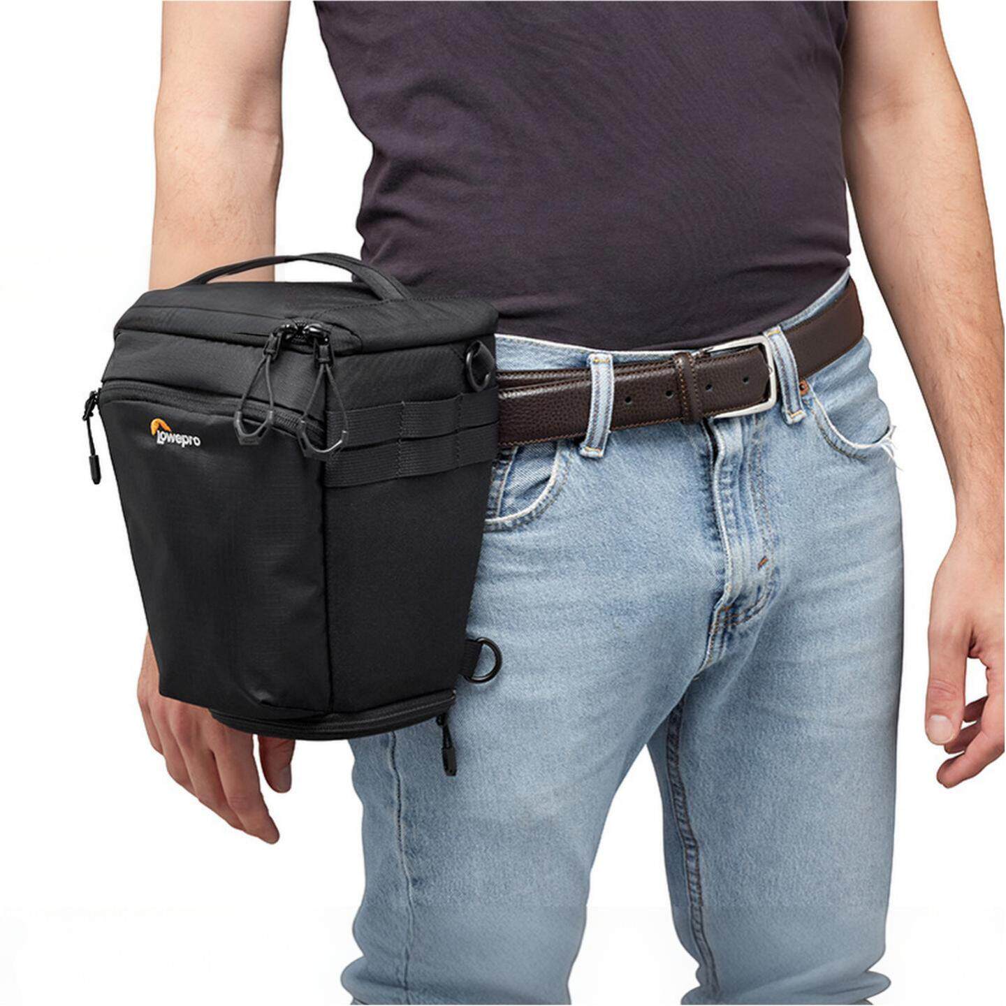 乐摄宝(Lowepro)金刚三代专业相机枪套包ProTactic III多功能配件腰包摄影包微单反相机镜头斜挎包单肩收纳包 - 实物图