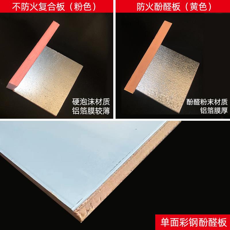 酚醛板单面彩钢空调双面铝箔风管复合板高密度防火板挤塑板保温板