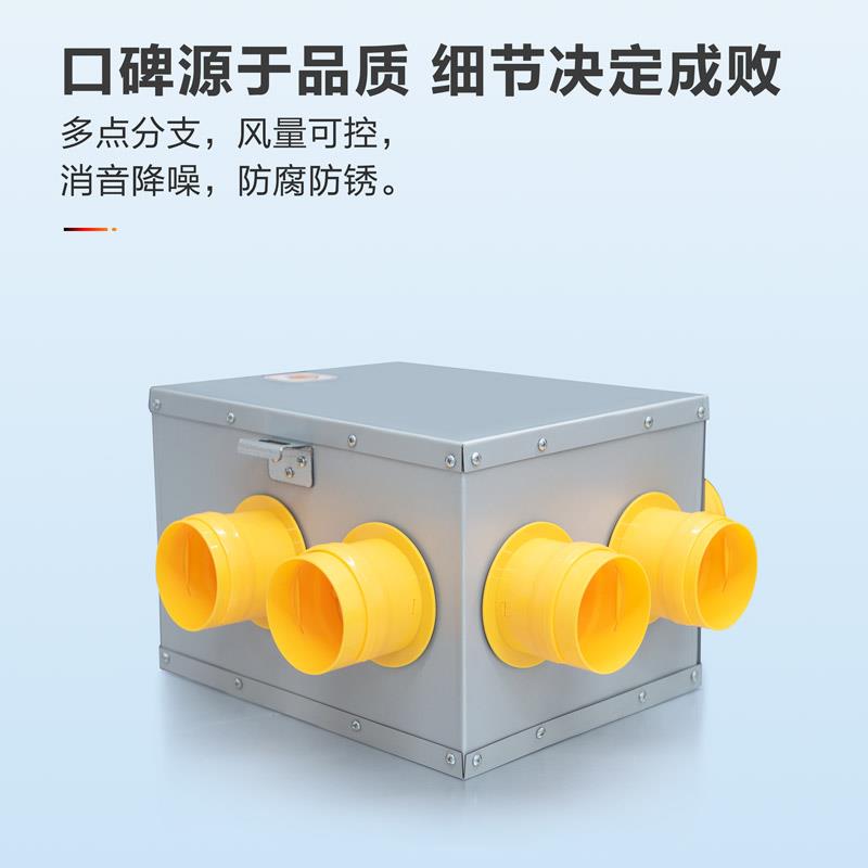 桐宇 顶送风管道分风箱 PE新风管分支器 一分六消音分配箱 分风器