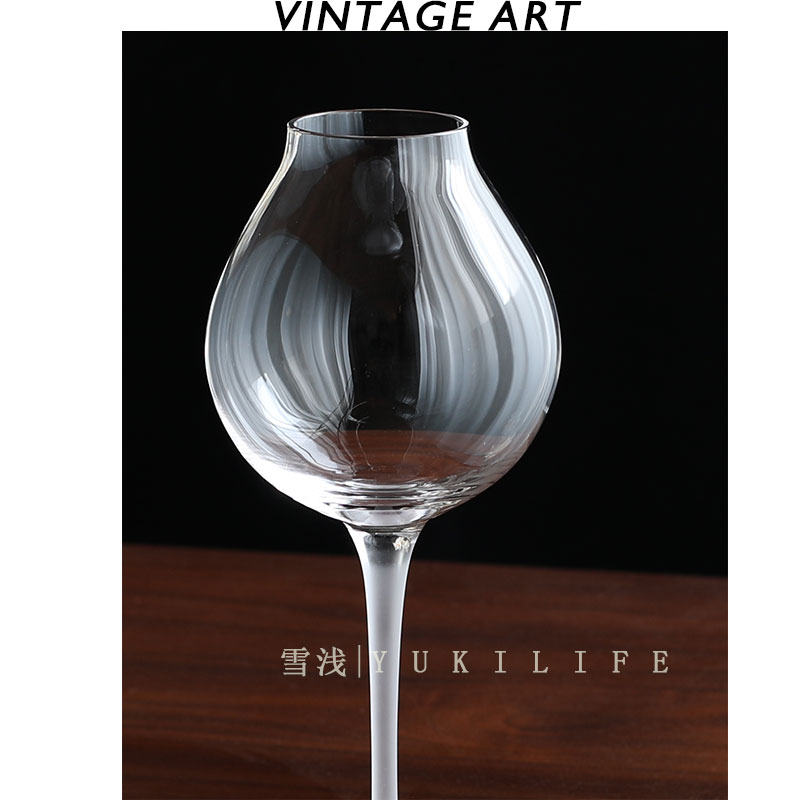 YUKIl梨落似雪亦纷呈 中古法式手作玻璃杯高级感高脚杯威士忌酒杯