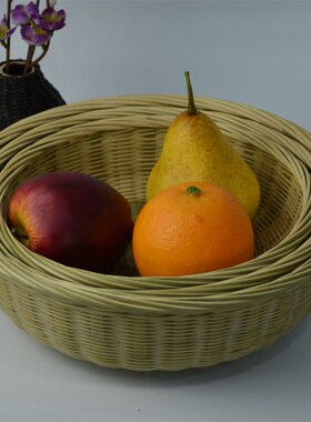 手工竹编筐竹水果篮馍筐面包篮馒头筐收纳篮点心篮零食干果盘