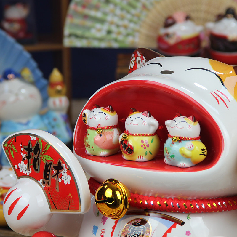 特大号招财猫开业礼物乔迁新居礼品客厅玄关前台摆件陶瓷存钱罐