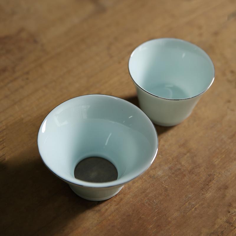 青瓷茶滤陶瓷过滤网影青茶漏过滤器青瓷功夫茶具配件茶道零配