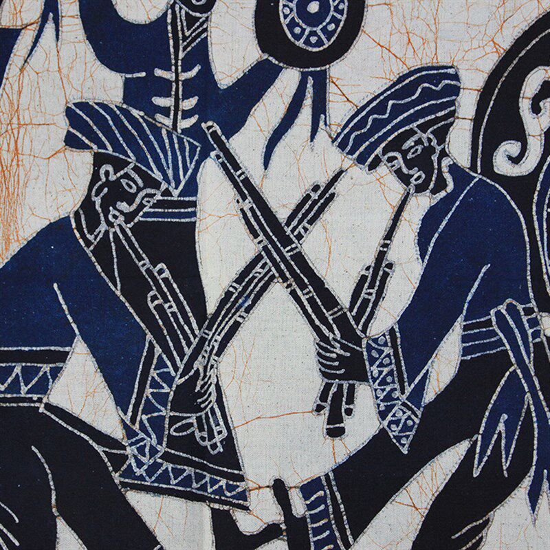 苗族蜡染画芦笙舞棉布壁画客厅卧室装饰画云南民族工艺品墙饰壁挂
