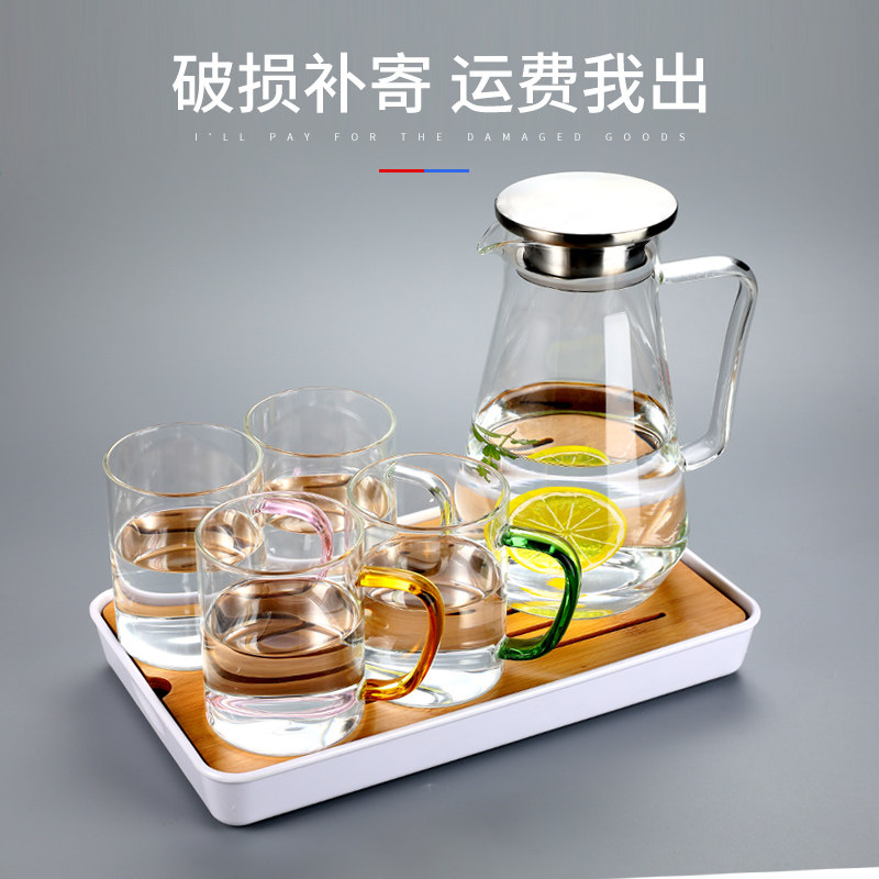 耐热透明玻璃杯套装带把喝水杯子家用客厅牛奶大容量啤酒杯泡茶杯