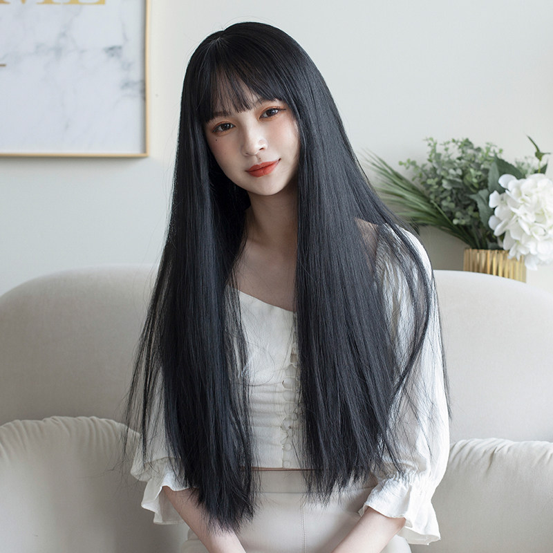 假发女黑长直发空气刘海中长发cos网红气质修脸逼真自然全头套
