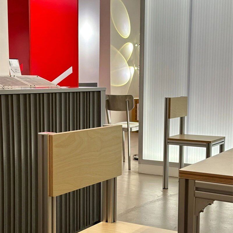 北欧铝挤型材料桌椅组合咖啡厅奶茶店休闲用餐桌椅家用海洋板多人