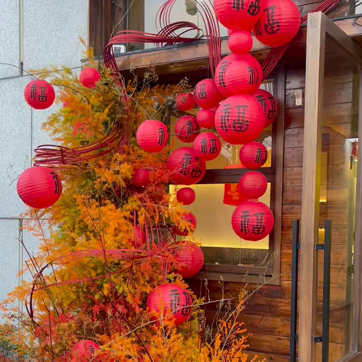 【灯笼瀑布】新年装饰店铺门头氛围场景布置26年新款红色灯笼摆件