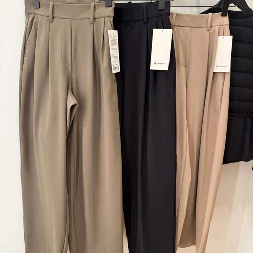 lululemon透气排汗阔腿西装裤女