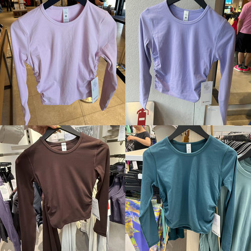 lululemon罗纹修身运动长袖T恤