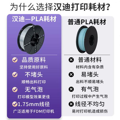 甄选3d打印耗材pla耗材食品接触级颜色齐全3D打印机耗材PLA丝绸耗