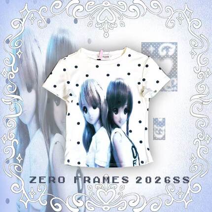 ZERO FRAMES波点少女印花套装上衣女清透舒适感夏日休闲T恤短裤