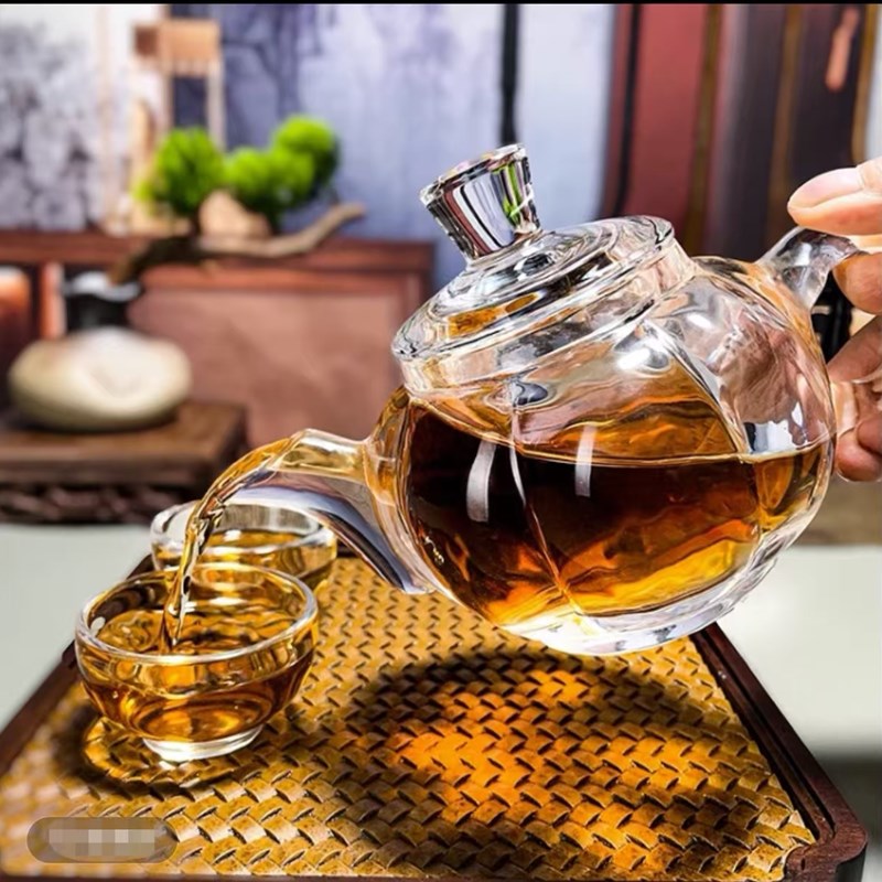 东海工艺水晶壶南瓜壶中式纯手工制作泡茶壶高档茶具套装送礼茶器