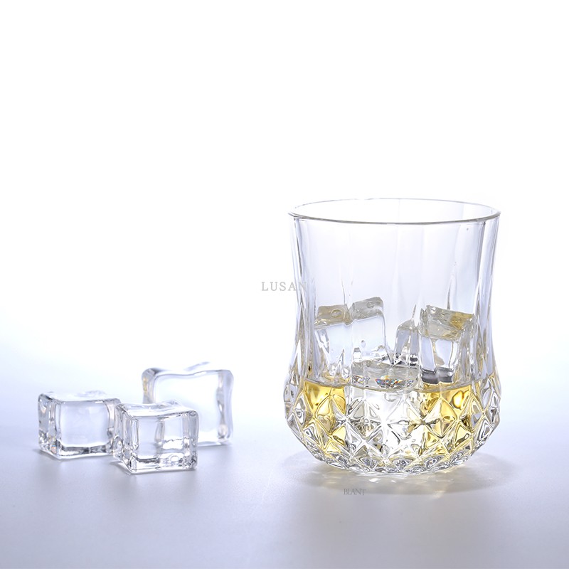 玻璃无铅耐热水杯家用6只装创意带杯架果汁茶杯啤酒杯喝水的杯子