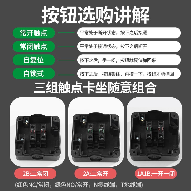 手拍脚踏开关一开一闭自复位自锁开关防水阻燃安全紧急停按钮开关