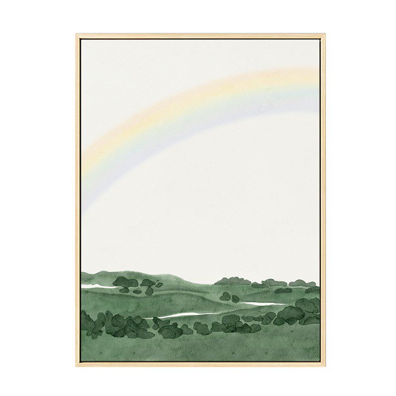 布纸有爱 芳草地 小清新卧室装饰画客厅风景挂画原木风餐厅双联画